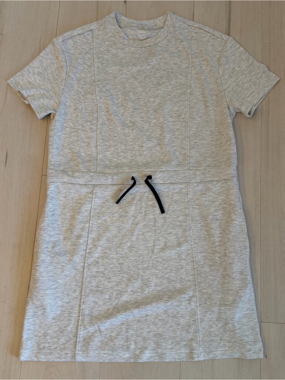 Lole Light Heather Gray Mini Dress with Black Drawcord